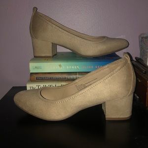 Nude/Pink Suede Heels